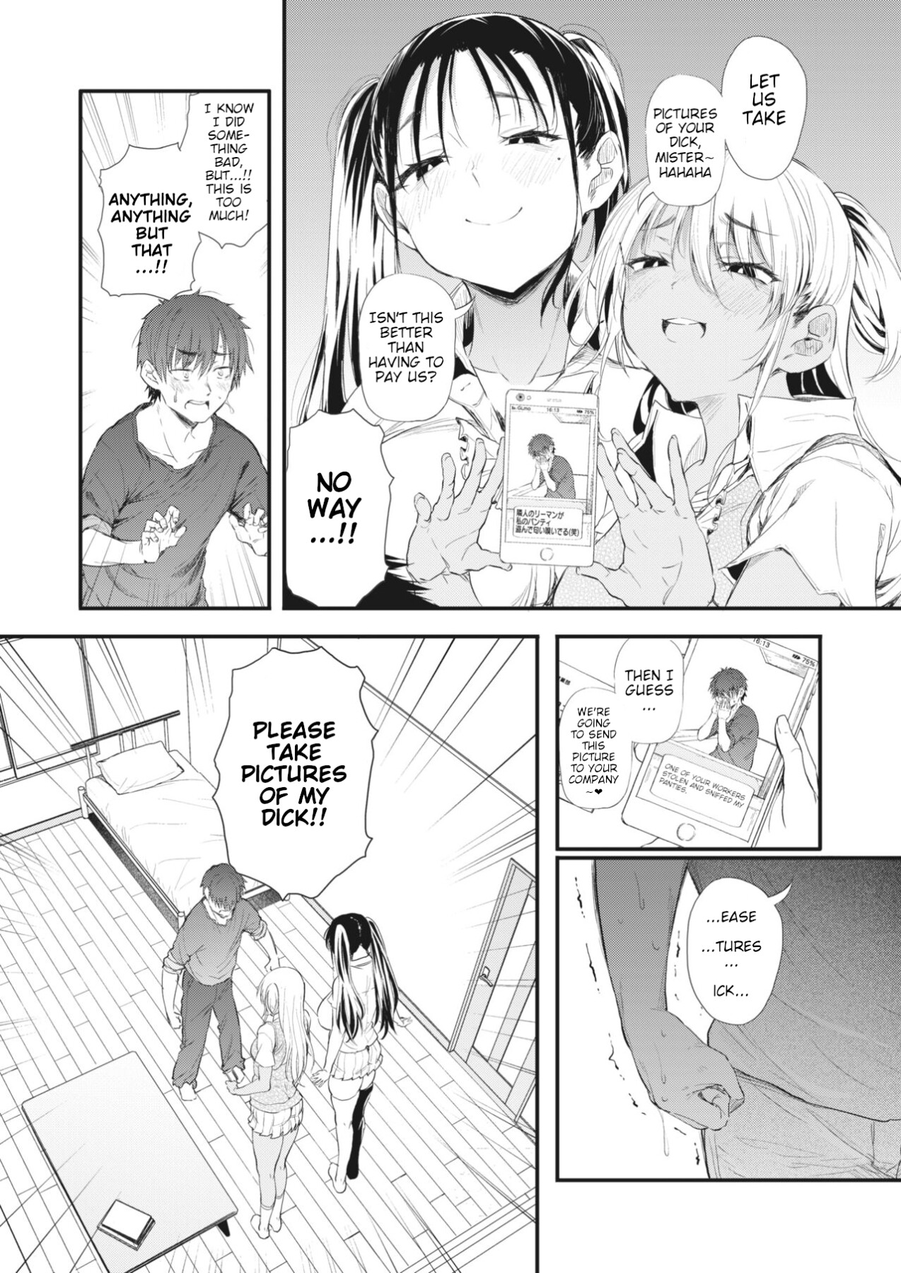 Hentai Manga Comic-They Caught My Crime On Camera Black And White Gyaru Sisters-Read-9